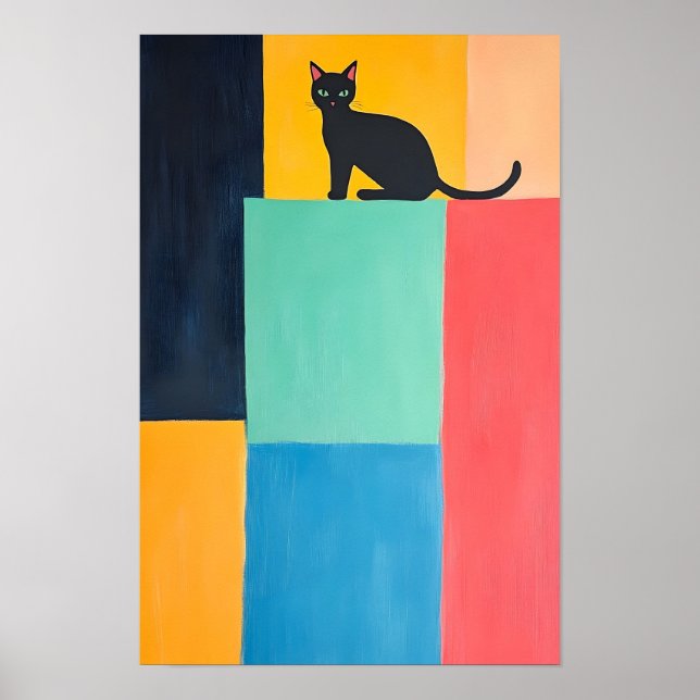 Affiche Chat noir design simple  (Devant)