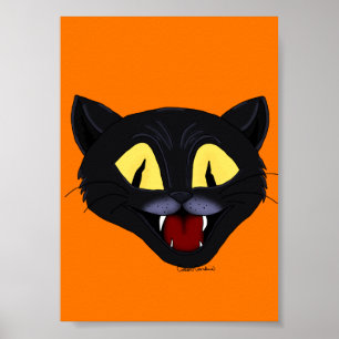 Affiche Chat noir d'Halloween