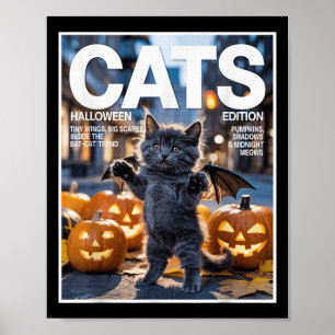 Affiche Chat Noir Drôle En Costume De Chat Cute Halloween 