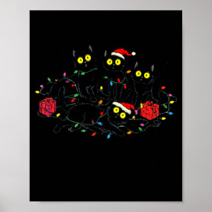Affiche Chat noir drôle Quel_ Arbre de Noël Meme Xmas Homm