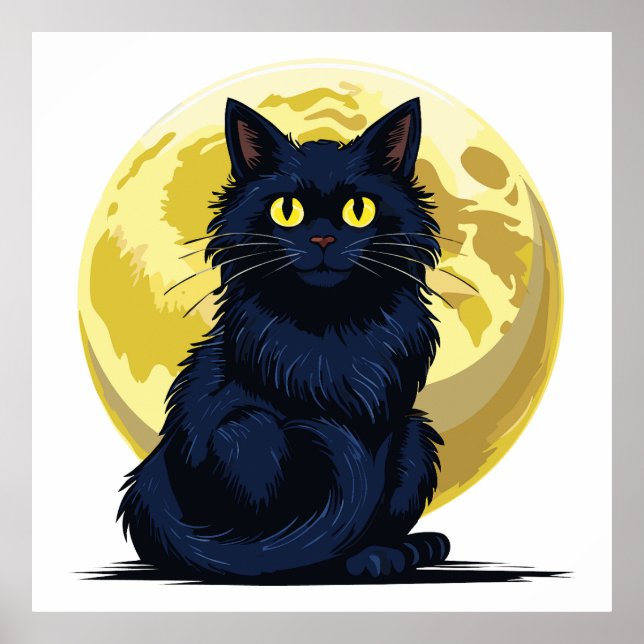 Affiche Chat noir en colère (Devant)