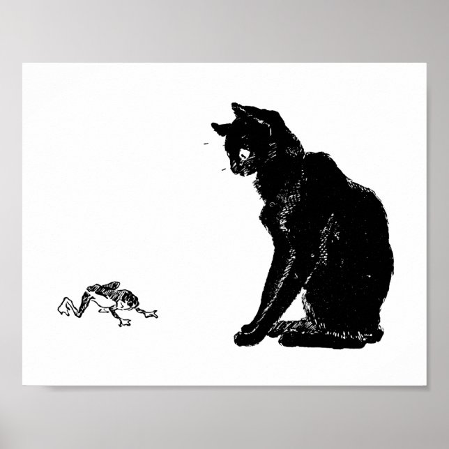 Affiche Chat noir et grenouille, Alexandre Steinlen (Devant)