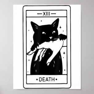 Affiche Chat Noir Halloween Carte Tarot Drôle Pour Moi