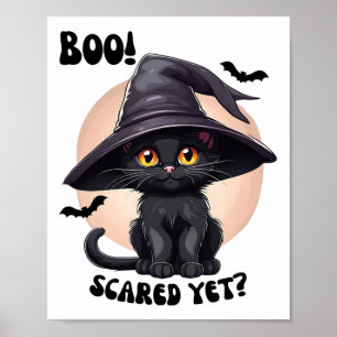 Affiche Chat noir Halloween mignonne Vintage Chaton noir B