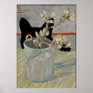 Affiche Chat noir Imprimer Van Gogh Vie morte