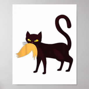 Affiche Chat Noir Kamala Harris Avec Trump Cheveux Sarcast