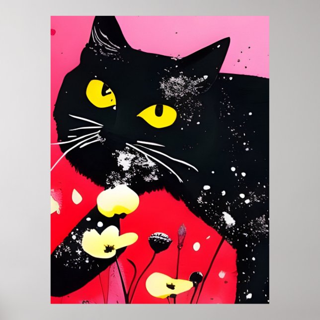 Affiche Chat Noir Magnifique  (Devant)