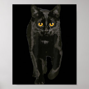 Affiche Chat Noir Marche Kitten Kitty Halloween et Hommes