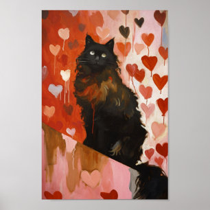 Affiche Chat noir mignon