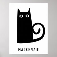 Chat noir mignon personnalisé