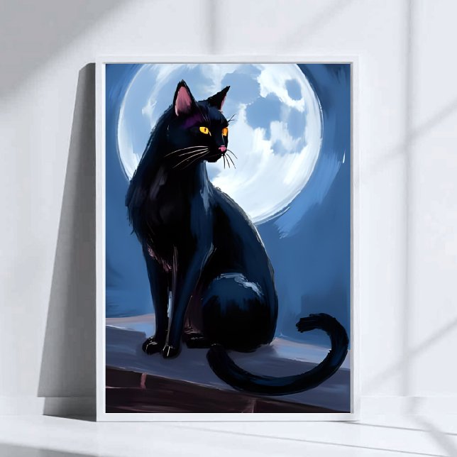 Affiche Chat Noir | Peinture aquarelle d'animal de compagn (Créateur téléchargé)