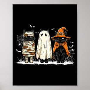 Affiche Chat noir rétro sorcière Y Halloween femmes hommes