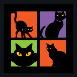 Affiche Chat noir sorcière rétro vintage Halloween Pop Art<br><div class="desc">Sorcières vintages et rétro Chats noirs Halloween Pop Art. Drôle Halloween costume design à porter lorsque vous allez Trick ou Treat. Cette marchandise déplaisante et monstrueuse est idéale pour une soirée d'Halloween éffrayante avec un thème de fantôme effrayant ou de film d'horreur. Allez bien avec votre décoration Halloween de Jack-o'-lantern...</div>