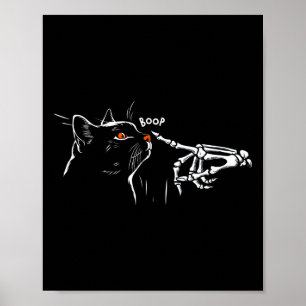 Affiche Chat noir Squelette Halloween Poêle Femme G