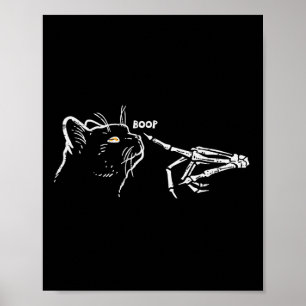 Affiche Chat noir Squelette Halloween Poêle Femme G