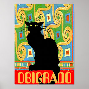 Affiche Chat noir sur papier peint Abstrait, modifier le t