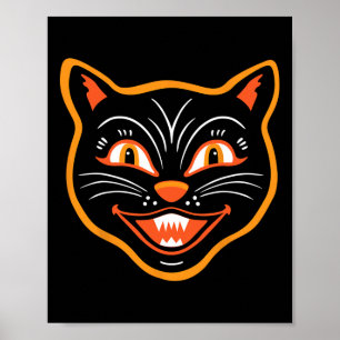 Affiche Chat noir Vintage Halloween