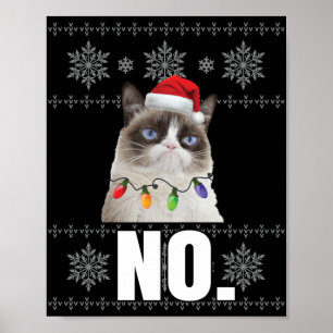 Affiche Chat Non Grumpy Xmas Chats Pas De Vilains Cadeaux