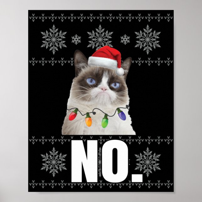 Affiche Chat Non Grumpy Xmas Chats Pas De Vilains Cadeaux  (Devant)