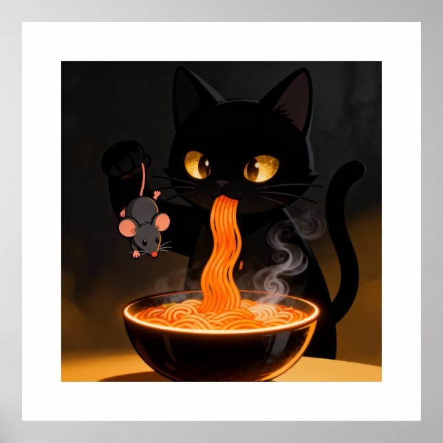 Affiche Chat Obsidienne & Souris Audacieuse – Fête de Rame (Devant)