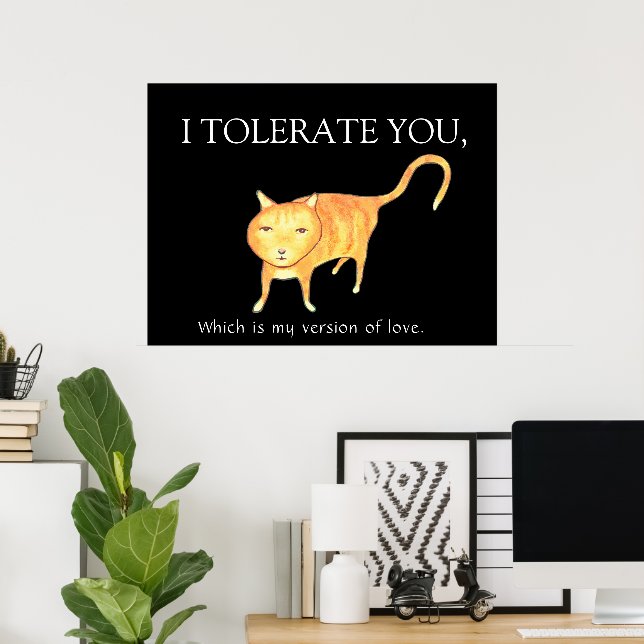Affiche Chat Orange Apathique Tolérant (Bureau à domicile)