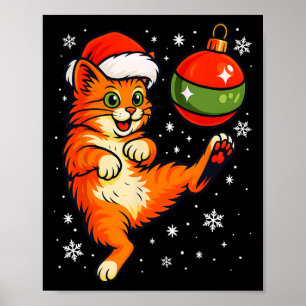 Affiche Chat orange drôle humour Ornement de Noël Footll S