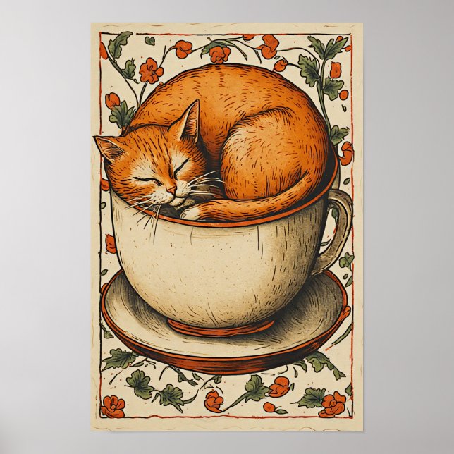 Affiche Chat Orange Matin Lent (Devant)