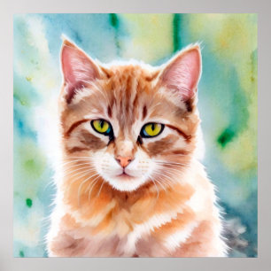Affiche Chat orange mignon