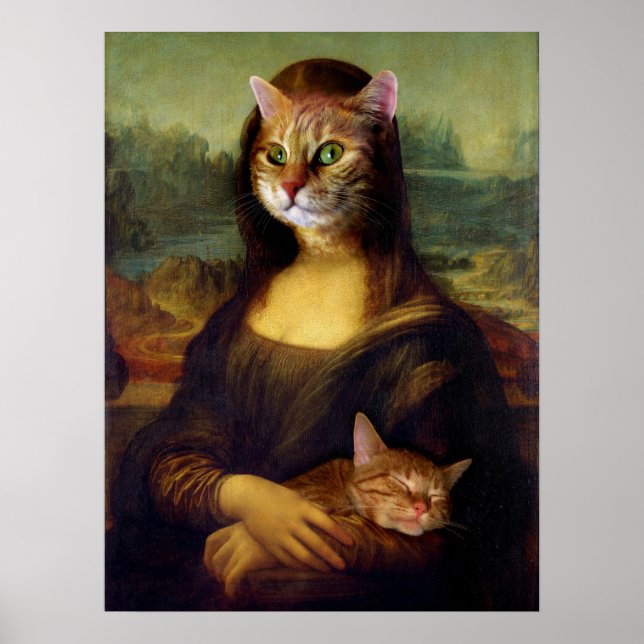 Affiche Chat orange Mona Lisa (Devant)