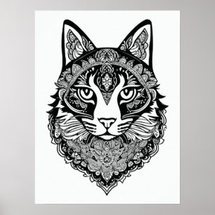 Affiche Chat ornemental