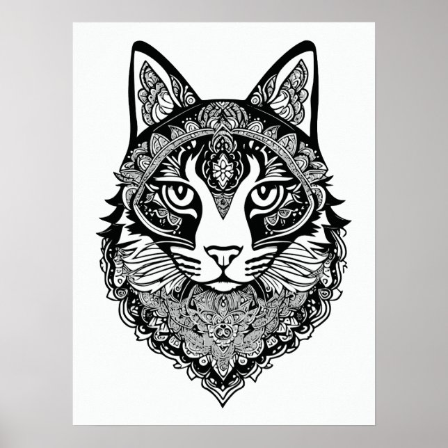 Affiche Chat ornemental (Devant)