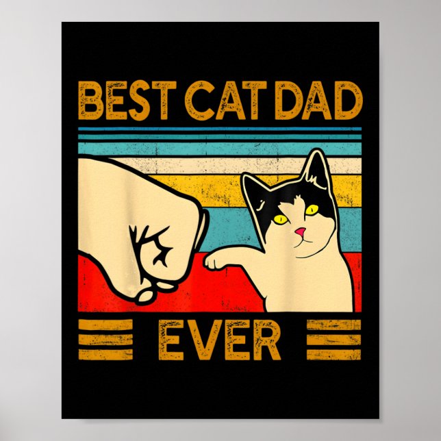 Affiche Chat Papa Jamais Fête des pères Cadeau Chat Daddy  (Devant)