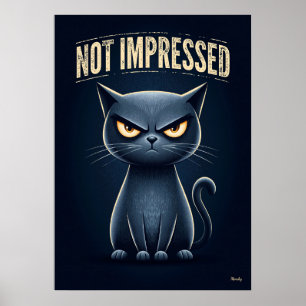 Affiche Chat Pas Impressionné – Personnage de Dessin Animé