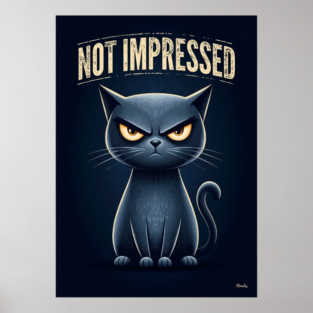 Affiche Chat Pas Impressionné – Personnage de Dessin Animé (Devant)