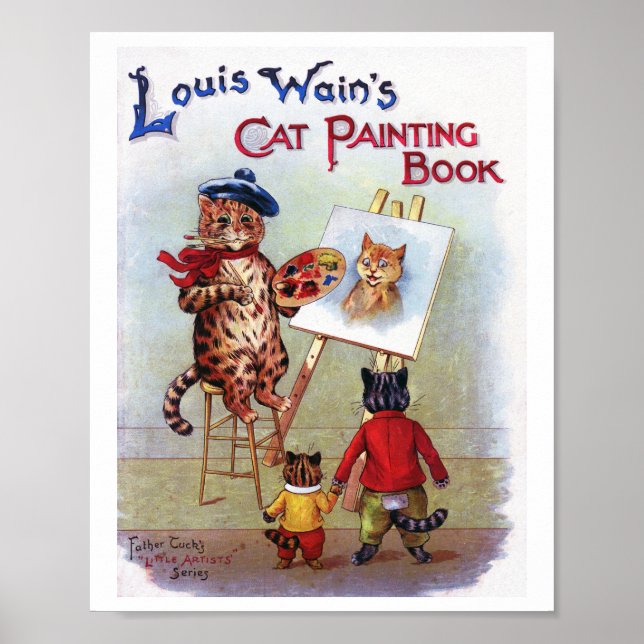Affiche Chat Peintre, Louis Wain (Devant)