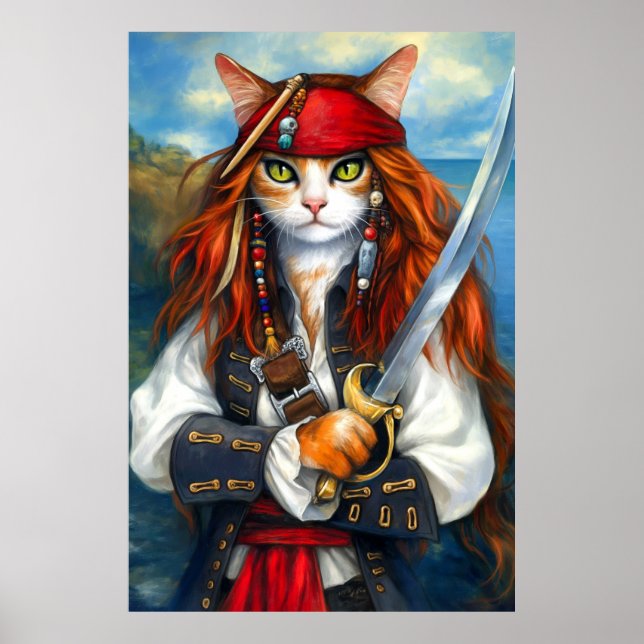 Affiche Chat pirate de Swashbuckler | Imaginaire Caractère (Devant)