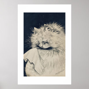 Affiche Chat pleureur vintage par Louis William Wain