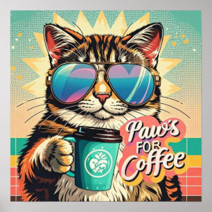 Affiche Chat portant des lunettes de soleil surdimensionné