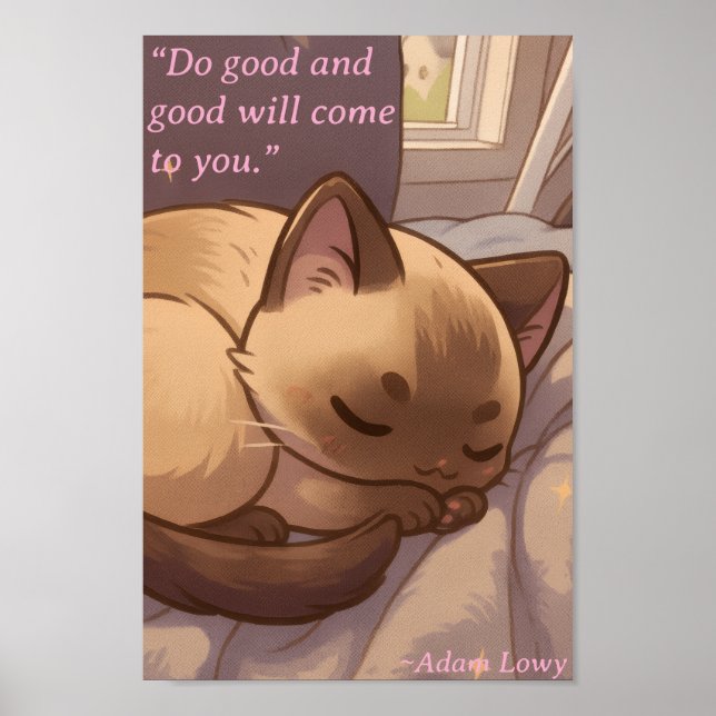 Affiche Chat positif et paisible (Devant)