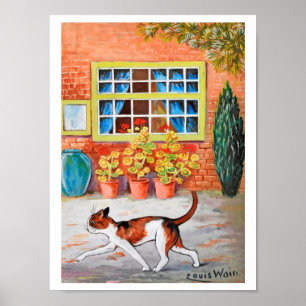 Affiche Chat Prowling, Louis Wain