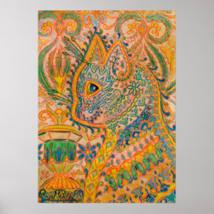 Affiche Chat psychédélique par Louis Wain