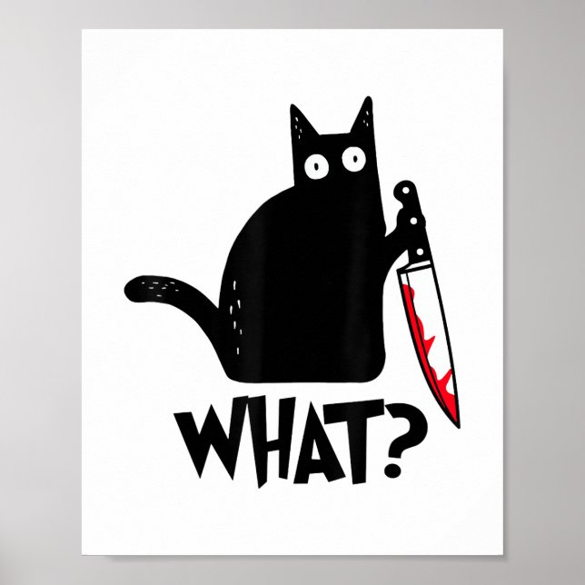 Affiche Chat Qu'est-ce que_ Drôle Chat Noir  (Devant)