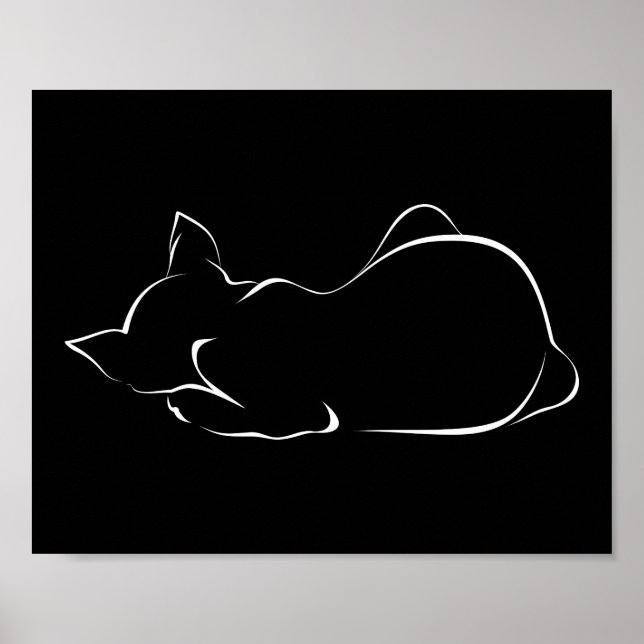 Affiche Chat qui dort. Illustration (Devant)