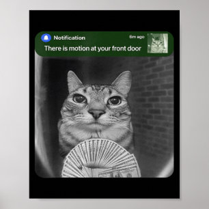 Affiche Chat qui sonne avec Mème de mouvement