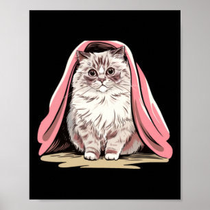 Affiche Chat Ragdoll Sous Un Autocollant De Couverture Ros