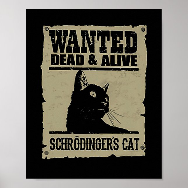 Affiche Chat Recherché mort et vivant de Schrodinger (Devant)