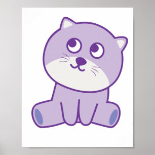 Affiche chat regardant le ciel 