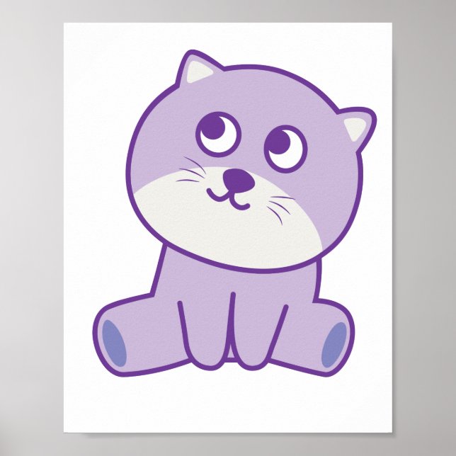 Affiche chat regardant le ciel (Devant)