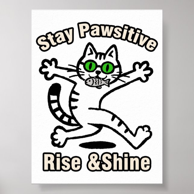 Affiche Chat Restez Positif (Devant)