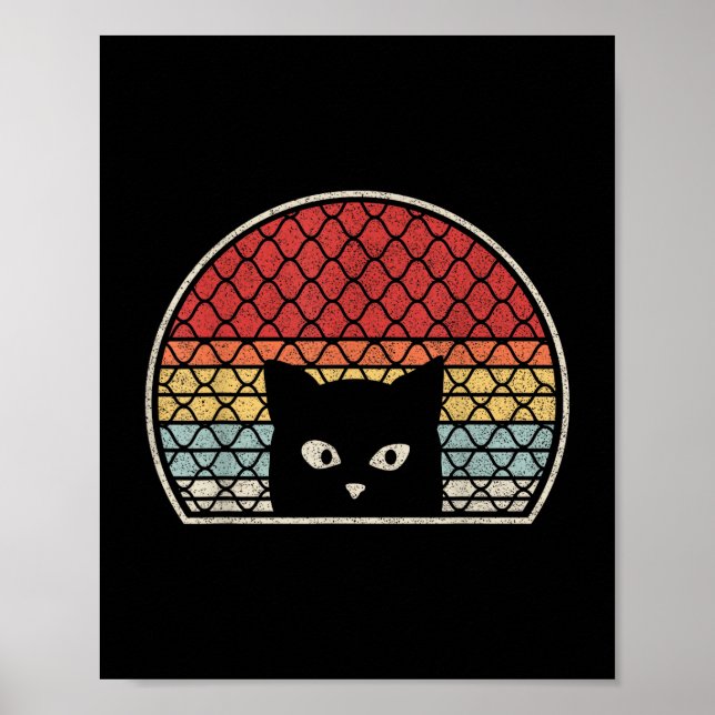 Affiche Chat Rétro Vintage (Devant)
